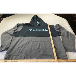 Columbia Hoodie Mens 2XL Trek Colorblock Gray Black Hooded Pullover Sweatshirt